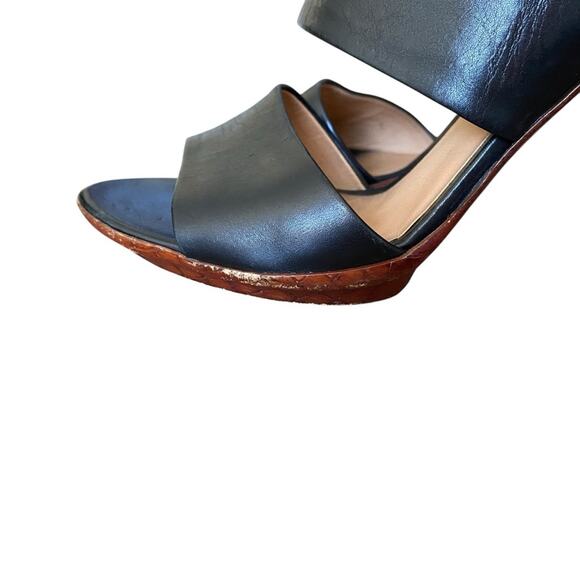 Bottega Veneta Black Leather Strap Zipper Heeled Sandal Heels size 39 size 9 - Picture 6 of 14